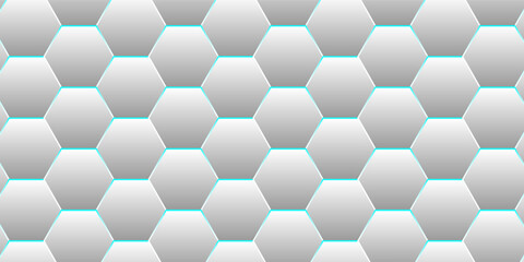 Naklejka premium Abstract. Hexagon white background , blue light and shadow. Vector