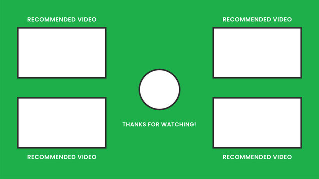 Video Interface with End Screens: Capturing the interactive layout of a video end screen, it showcases suggested videos and a call to action, perfect for online content and viewer engagement.