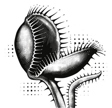 PNG Venus flytrap eating a pencil art drawing venus.