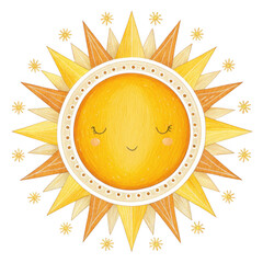 3d whimsical sun with starry aura