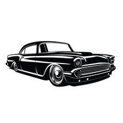 Obraz premium Silhouette-set-of-various-vintage-cars--black