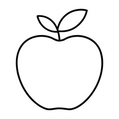 Simple outline of an apple isolated on white background