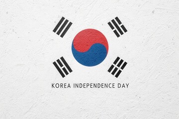 South Korean flag with Taeguk symbol on Independence Day celebrating Korea