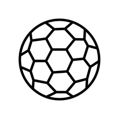 Naklejka premium Vector icon of a soccer ball designed with hexagonal panels 