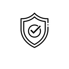 Shield with Checkmark Icon for Security Assurance  