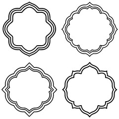 Fototapeta premium Decorative Border Label Coloring Page – Ornate Frame Outline Illustration for Kids