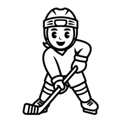 Hockey player action pose sport skating