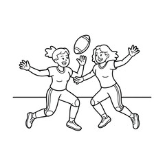 Two people playing football sport game
