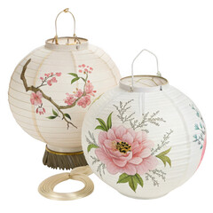 3d delicate paper lanterns with floral motifs
