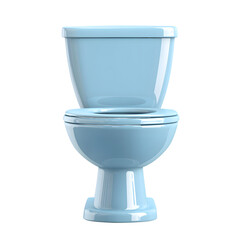 Light blue toilet bowl isolated on a transparent background