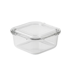 Clear square glass container with lid, food storage solution, kitchen organization