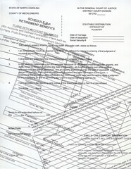 Divorce equitable distribution affidavit forms collage background