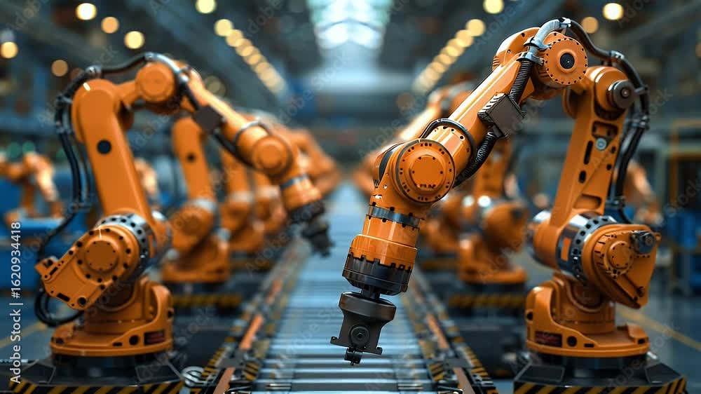 Aufkleber robotic arms assembly line: precision automation in modern factory