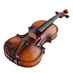 Fototapeta premium Violin, rich warm tones, classic design, isolated on black