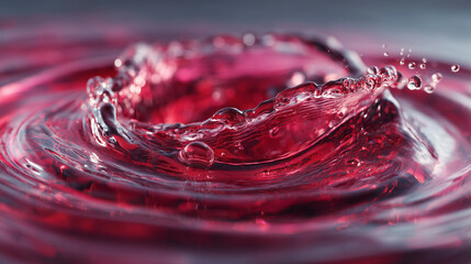 Red liquid splash in vivid style in red colors for artistic uses