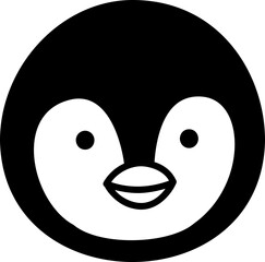 cute penguin face silhouette cartoon vector.
Simple penguin head icon.
Transparent background.svg.