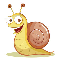 Happy Cartoon Snail Character Illustration