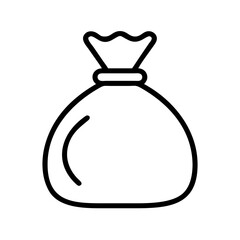 Illustration of a money bag, sack, pouch, bag, currency, wealth, finance, and investment icon