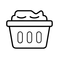 Laundry basket full of clothes vector icon washing clothes basket laundry service design element