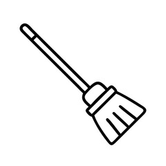Broom cleaning tool vector illustration for sweeping floor house cleaning equipment outline icon 90
