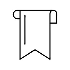 Bookmark icon vector illustration simple line art for book reading and page marking design element