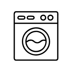 Washing machine laundry appliance vector icon design for clean clothes and household chores machine