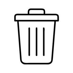 Trash can icon vector illustration, waste bin symbol, garbage container, recycle bin image design