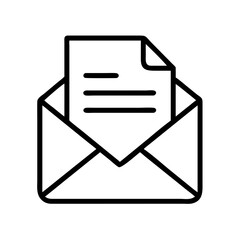 Open envelope with letter vector icon illustration for email marketing and communication design needs