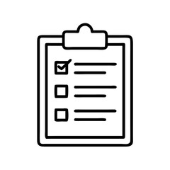 Checklist clipboard task list vector icon illustration for project management and to do list app