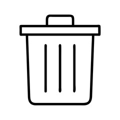 Isolated outline trash can vector icon illustration for waste management and recycling