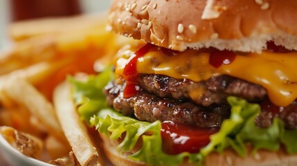 fast food, vegetables, and fruits, showcasing vibrant and appetizing visuals perfect for food and lifestyle concepts. From juicy burgers and crispy fries to fresh salads, colorful fruits, and organic 