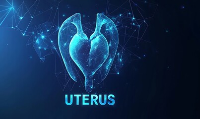 Uterus anatomy digital illustration for medical science and health concept