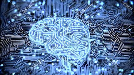 Digital Brain with Glowing Circuits – Futuristic AI and Machine Learning Technology Concept
