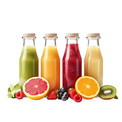 Assorted Fresh Fruit Smoothies in Jars  isolated on transparent background Remove png