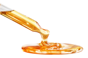 pipette with serum on transparent background