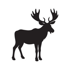 Majestic Moose Silhouette Vector for Wildlife and Nature Designs
