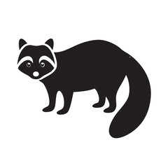 Stylized Silhouette of a Raccoon with Distinctive Mask and Bushy Tail Art