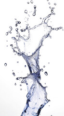 Blue water splash or wave splash isolated on transparent background png .generated ai	