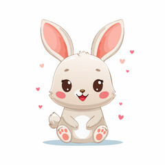 Chibi-Hase – niedliches Cartoon-Tier im Kawaii-Stil als Vektorillustration