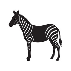 Striking Black and White Zebra Silhouette Illustration for Graphic Design Projects