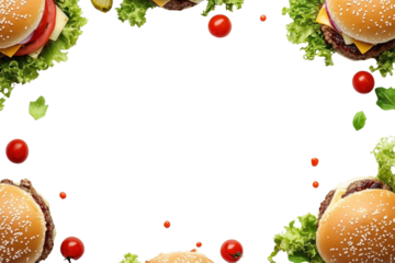 PNG Burger background frame white.