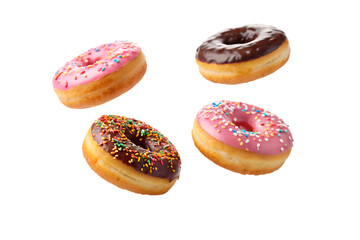 Delicious Assorted Donuts PNG Transparent
