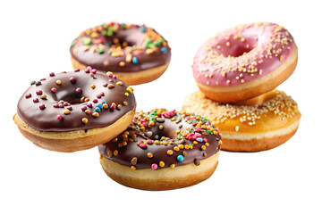 Delicious Assorted Donuts PNG Transparent