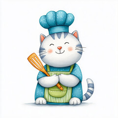 Cat in chefs hat