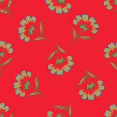 Seamless beautiful vintage flower pattern textile design
