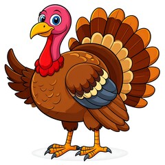 Cartoon turkey with outstretched wings