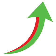 arrow on curve symbol vector silhouette 