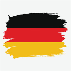 German flag rendered with a textured brush stroke effect, isolated on white background