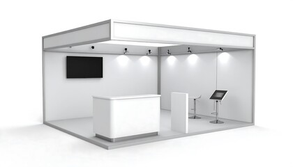 Modern exhibition booth mockup