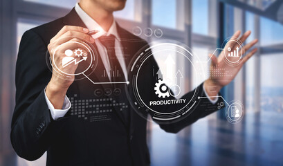 Productivity improvement in digital business, showing productivity tools, productivity tracking,...